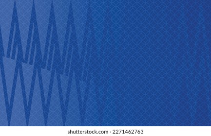 Deep blue geometrical pattern design for textile texture or banner background. 