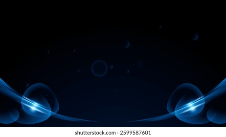 Deep Blue Glitter Background with Shimmering Sparkle Effects and Starry Light Reflections for Elegant and Fantasy Themes