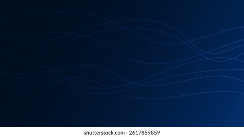 Deep Blue Gradient with Subtle Wavy Lines: Modern Abstract Background Design for Tech, Business, and Creative Projects, Minimalist Style and Smooth Flowing Curves