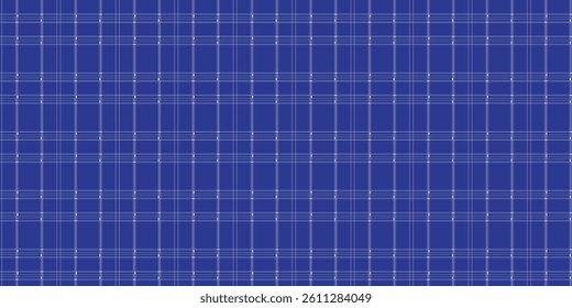 Deep Blue Grid Pattern  Minimalist White Line and Dot Design, Seamless Geometric Repeat