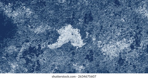 Deep Blue Grunge Texture with a Mysterious Cloud-Like White Figure


