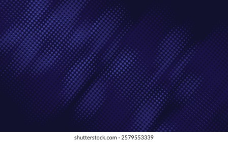 Deep Blue Halftone Gradient with Subtle Texture and Dynamic Light, creating an illusion of depth and movement within the repeating dot pattern,