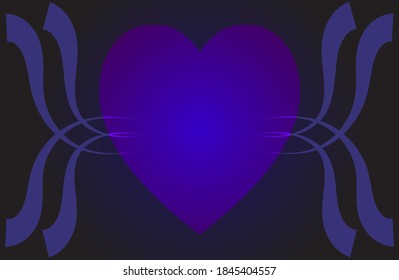 deep Blue heart background picture
