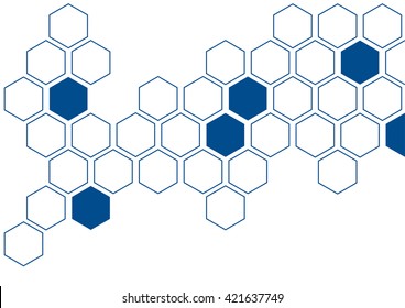 Deep Blue Hexagon On White Background Wall Pattern