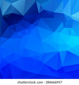 Deep blue like deep ocean color abstract geometric rumpled triangular low poly style vector illustration graphic background