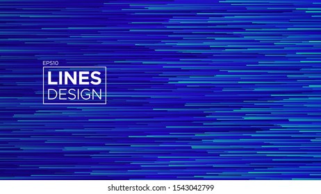 Deep blue lines in motion. Particle flow illustration. Vector glitch effect. Covering for poster, banner, web page.