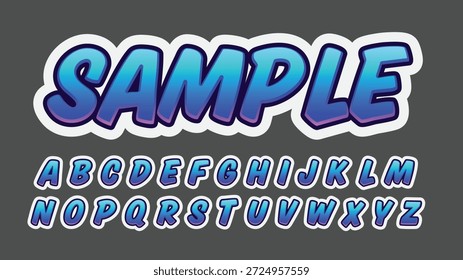 Efeito de Texto de Cartoon Arredondado Noite Azul Profundo