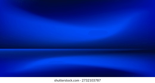 Deep blue ocean gradient wallpaper. Abstract deep dark navy underwater background. Night sky and deep water surface design. Blur sea backdrop for presentation, brochure, poster, banner. Vector