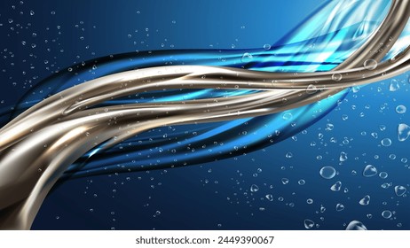The deep blue ocean with ignition flowing light