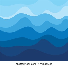 deep blue ocean water wave theme vector background template