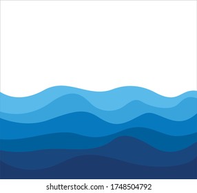 deep blue ocean water wave theme vector background template