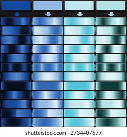 Deep Blue Pale Sky Light Aqua and Soft Teal Opulent Gradient Palette.