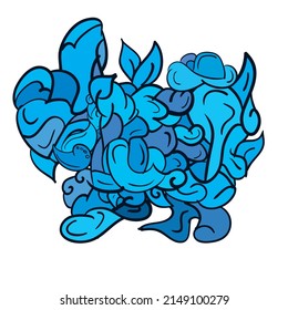 deep blue random vector ornament