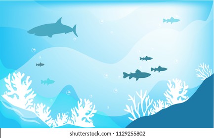 El mar azul profundo