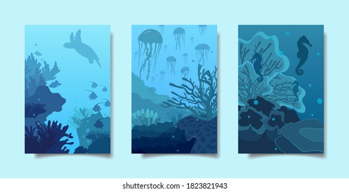 deep blue sea flat design
