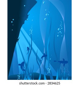 Deep blue sea: underwater background