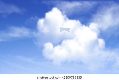 Deep blue skies with white clouds background with space for text, blue cloudy skies texture, dark blue sky wallpaper with with white fully clouds and sunlight.