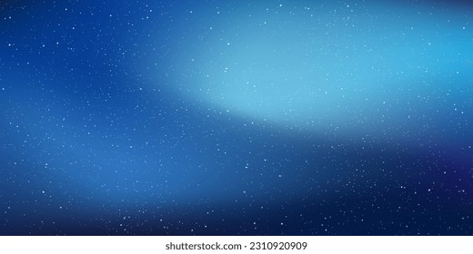 Fondo del cielo azul profundo, Estrella en el universo, La noche con nebulosa en el cosmos, Ilustración vectorial.