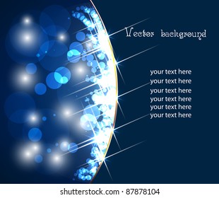 Deep blue space abstract background with rays