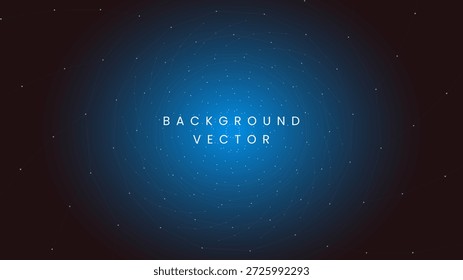 Tief blauer Hintergrund mit leuchtendem Sternnetzwerk oder Sternkonstellation und kreisförmigen geometrischen Linien für digitale Technologie- und Astronomiekonzepte
