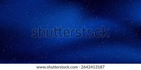 Deep blue starry night sky, full of many small and large bright stars and cosmic dust. Space vector background.