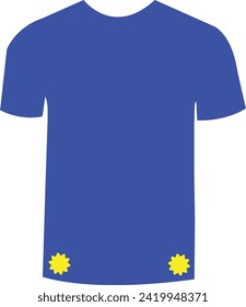 Deep Blue T-shirt Mockup simple vector illustration