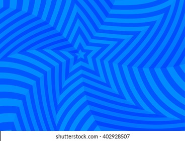 A lot of deep blue twisted stars, abstract background
