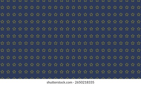 Deep blue vector background with golden yellow star outlines. Perfect for elegant, night, or sophisticated designs.