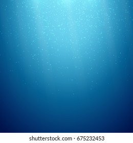 Deep blue vector sea ocean underwater abstract background with copyspace