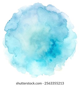 Deep blue watercolor orb exuding a sense of depth and tranquility.