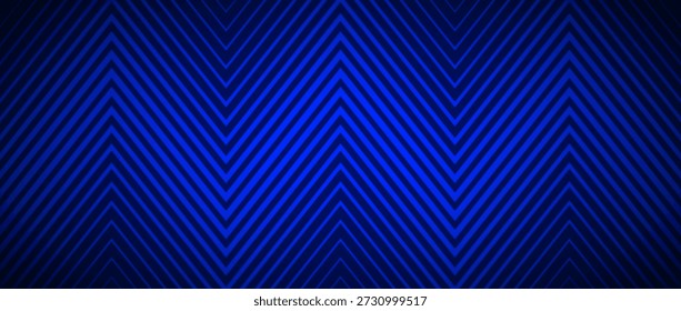 Deep blue zig zag line background. Modern abstract chevron pattern wallpaper. Masculine game or sport arrow texture. Dark navy zigzag backdrop for flyer, banner, poster, cover, presentation. Vector