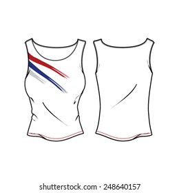 Deep Boat Neck Tank Top Vector Template