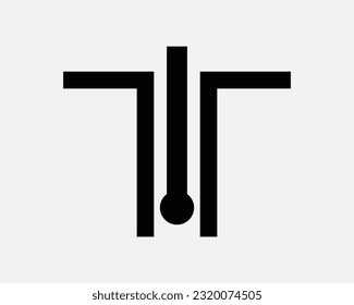 Deep Borehole Icon. Drill Well Drilling Underground Bore Hole Construction. Black White Sign Symbol Illustration Artwork Graphic Clipart EPS Vector
