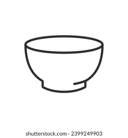 Deep bowl, linear icon. Line with editable stroke