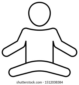 Deep Breath Exercise Vector. Yoga .