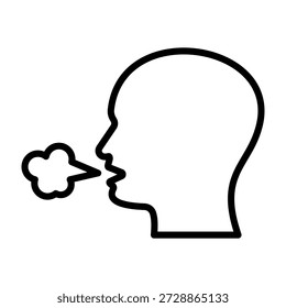 Ilustración vectorial de estilo de línea de icono de respiración profunda