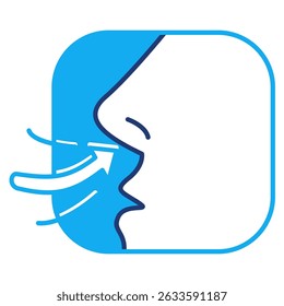 Deep Breathing icon represented by Deep Breathing nose Dualtone style.