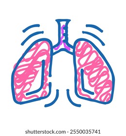 deep breathing practice headache treatment doodle icon sketch vector. deep breathing practice headache treatment sign. isolated symbol illustration