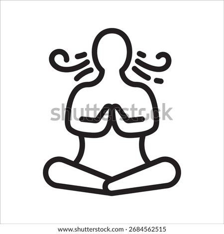 Deep Breathing simple line icon