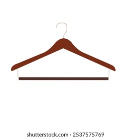 deep brown cloth hanger on white background