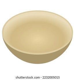 Deep brown cup made of bamboo on a white background. Ecology concept. isolated object. Vector image