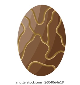 A deep brown Easter egg with elegant gold vein like patterns. The luxurious, marble-inspired design adds a sophisticated touch, making it perfect for decorative themes, and digital art