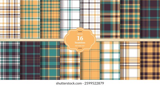 Deep Burgundy Tartan patterns fabric texture. Modern Deep Burgundy Seamless Tartan Set of 16