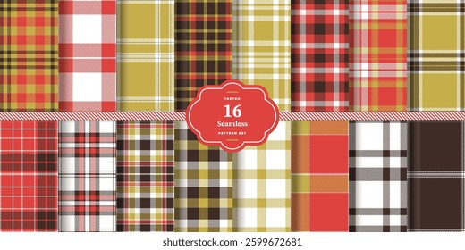 Deep Cardinal Tartan patterns fabric texture. Modern Warm Honey Seamless Tartan