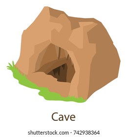 Deep cave icon. Isometric illustration of deep cave vector icon for web