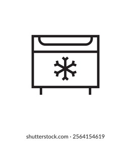 deep chest freezer cooling icon vector eps outline