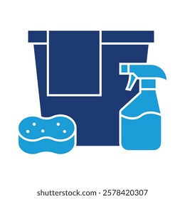 Deep Cleaning – Sponge and Cleaning Tools Representing Thorough and Detailed Sanitation. Vector illustration.