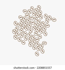 Deep coffee beans on a white background