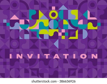 deep color geometry template vector poster