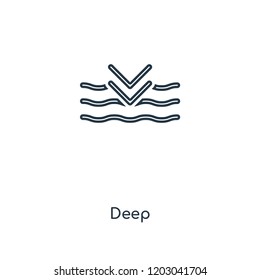 Deep concept line icon. Linear Deep concept outline symbol design. This simple element illustration can be used for web and mobile UI/UX.